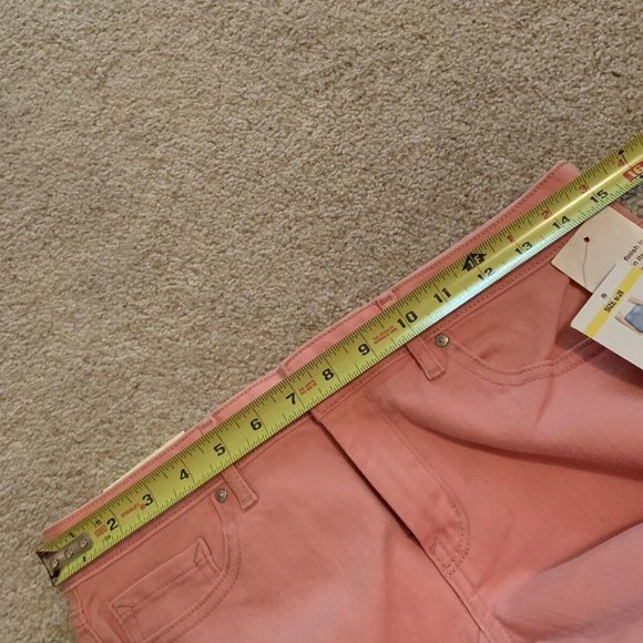 Jessica Simpson Rolled Crop Rosette Wash Skinny 6 / 28 Pink Denim Jeans - Picture 5 of 7